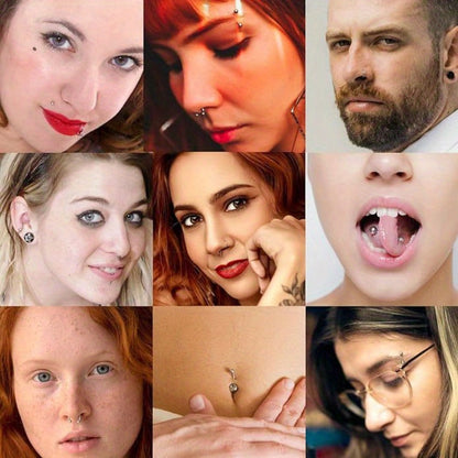 Professional Piercing Kit 120pcs, Complete Body Piercing Set with Stainless Steel Needles, Clamps