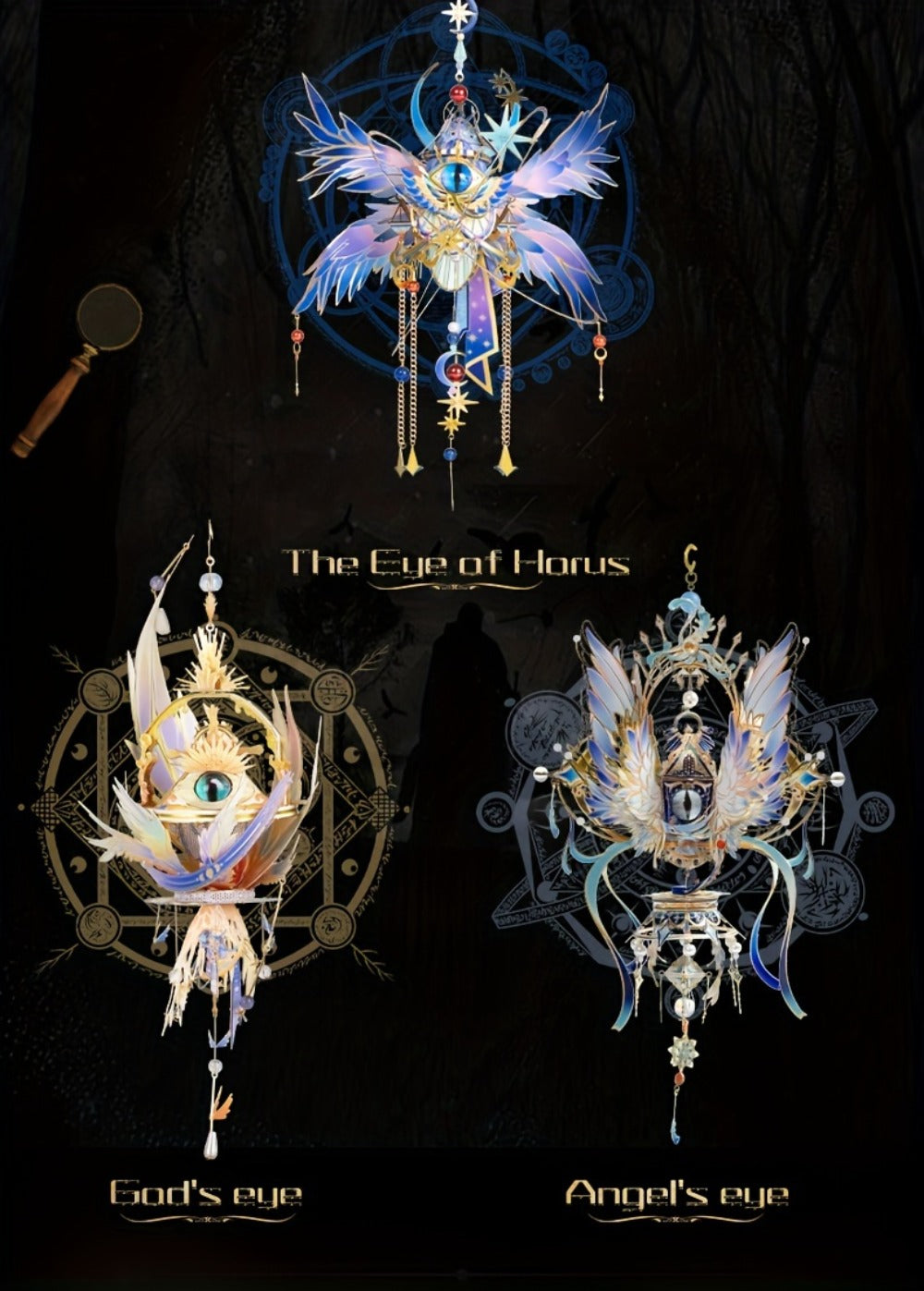 3D Metal Puzzle Model Kit, God's Eye & Angel's Eye MU Assembly, Laser-Cut DIY Craft, Artistic Home & Office Decor