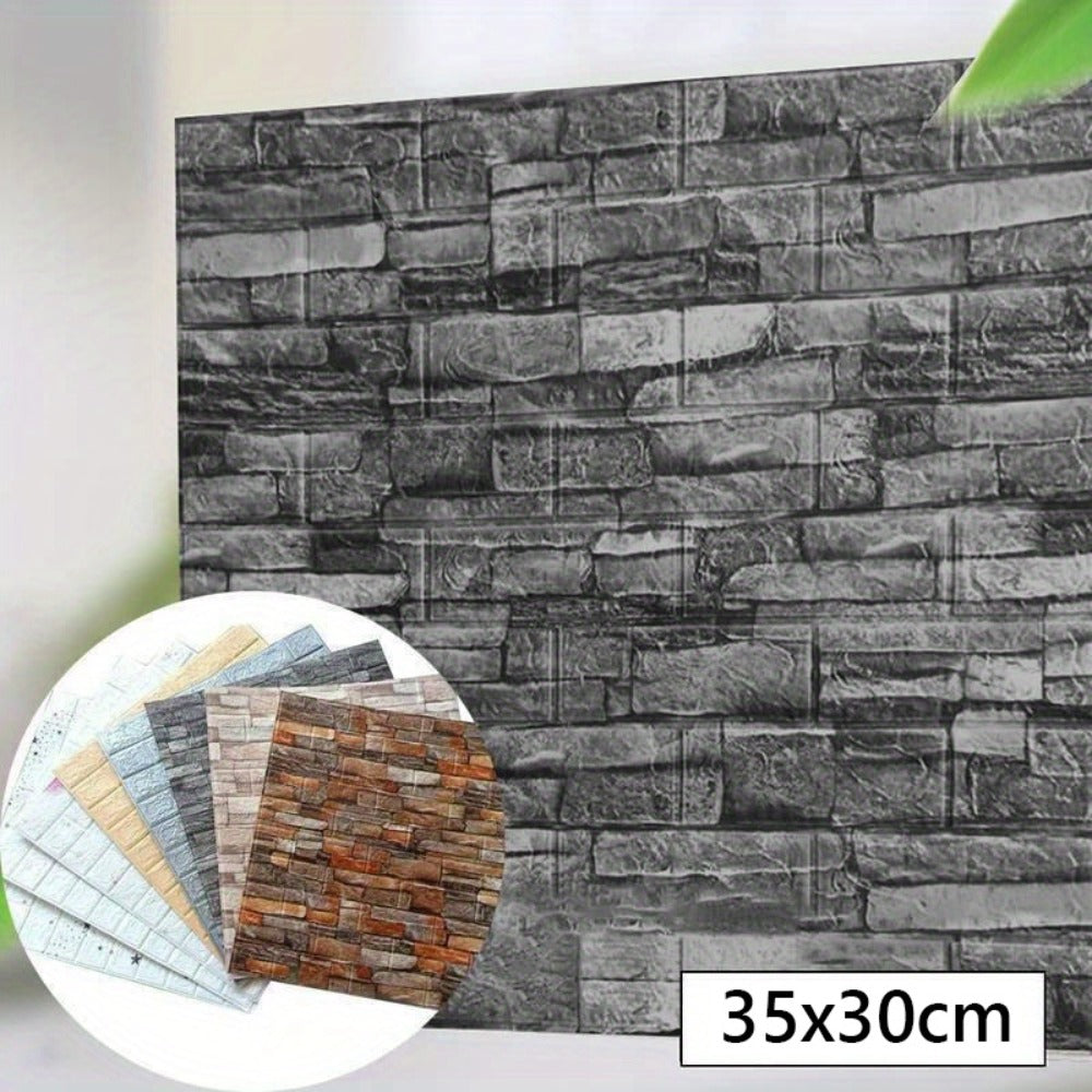 3D Peel and Stick Wood Grain Wallpaper Panels 50/100pcs – Self-Adhesive PVC Foam Wall Tiles