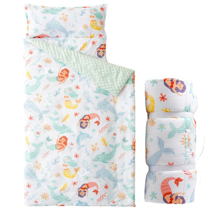 Kids Nap Mat Roll-Up Sleeping Mat for Daycare & Travel - 100% Polyester, Fun Prints for Entryways, Bedrooms and Living Spaces