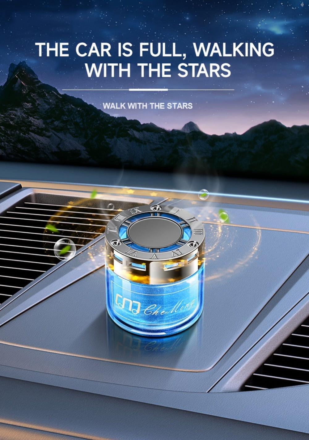 Two-Piece Solid Gel Car Air Freshener Jars with Four Cologne, Blue Bell, Rose and Osmanthus Scent Pairings
