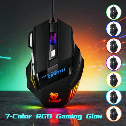 Programmable RGB Gaming Mouse Wired Pro-Grade with Turbo Click Multi-Mode DPI Sensitivity Dynamic for an Everyday Personal Care Routine