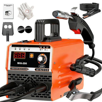 MIG Welder 3-in-1 Welding Machine 110V 105A Gasless MIG Stick ARC Portable Welder Kit with Rubber Case