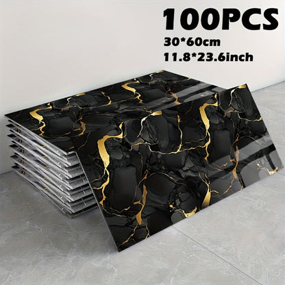 11.8 x 23.6-Inch Marble-Pattern Foam Wall Panels in 50- or 100-Piece Color and Count Options