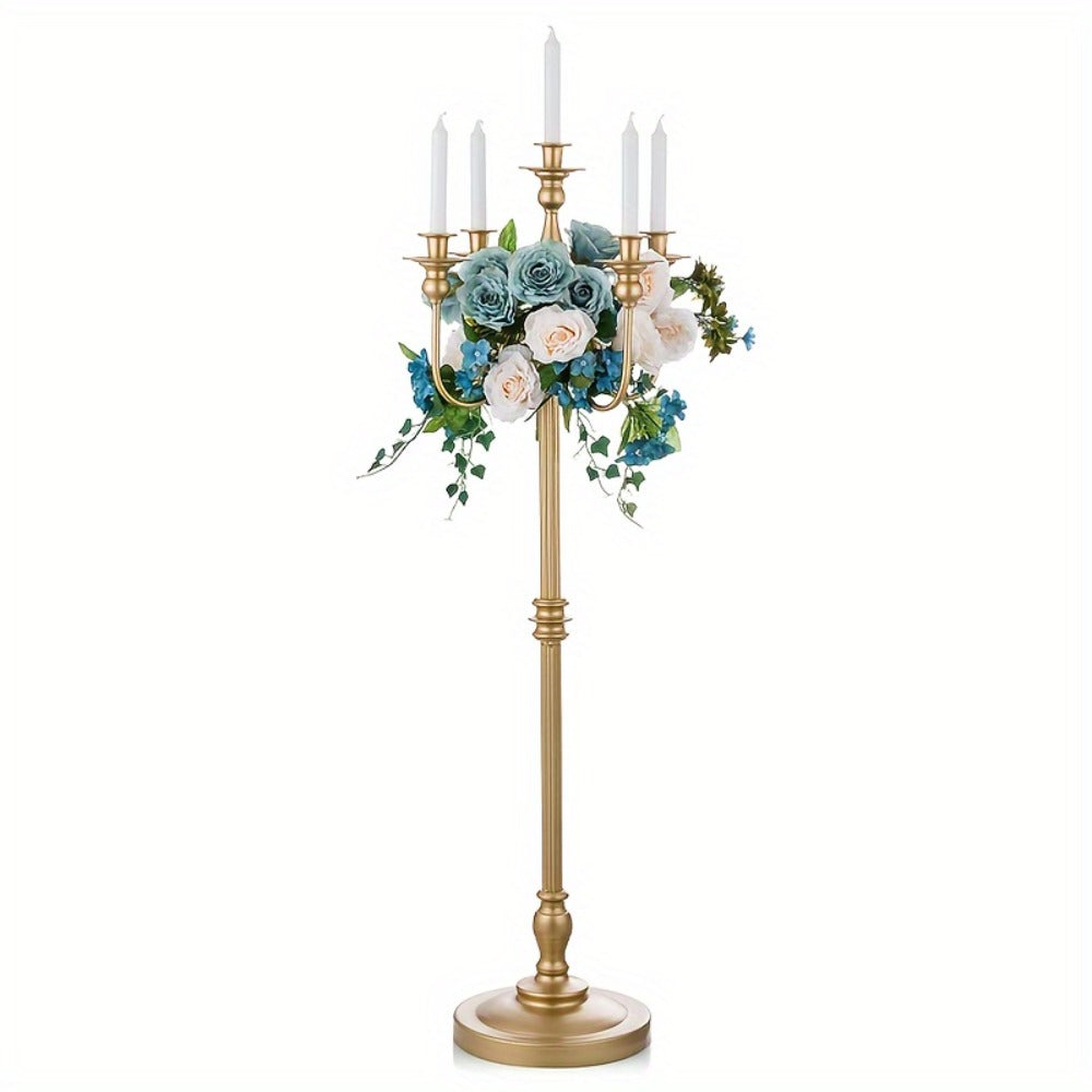 Floor Candle Holder 48.7-Inch Tall, Cone Candle & Floral Centerpiece Stand, Metal Bracket for Wedding