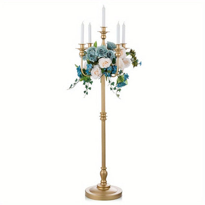 Floor Candle Holder 48.7-Inch Tall, Cone Candle & Floral Centerpiece Stand, Metal Bracket for Wedding