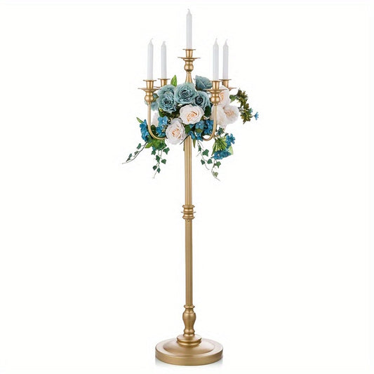 Floor Candle Holder 48.7-Inch Tall, Cone Candle & Floral Centerpiece Stand, Metal Bracket for Wedding