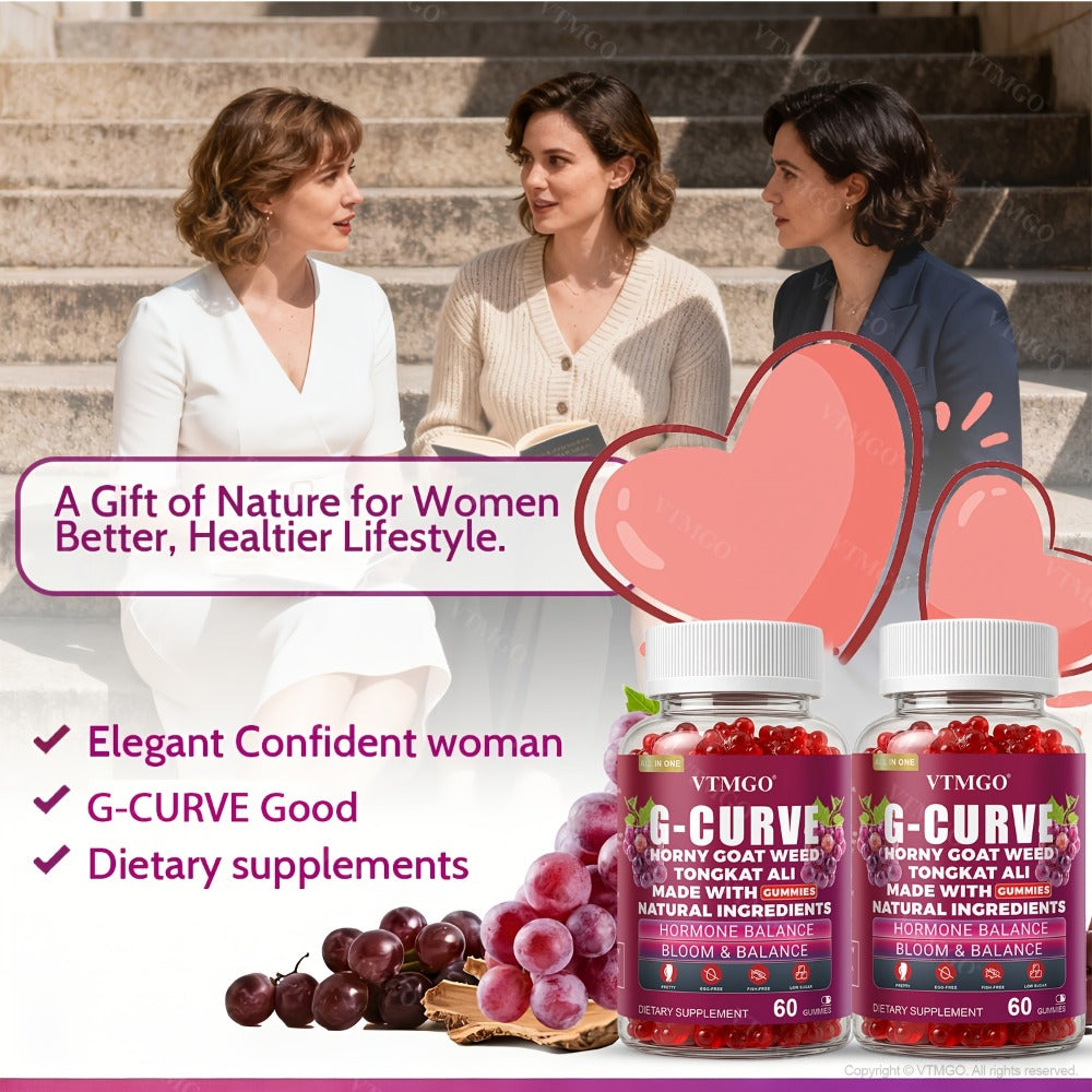 Women's Curve Enhancement Gummies with Maca Root Saw Palmetto Tribulus Terrestris L-Arginine