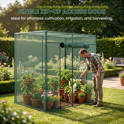 Plant Protection Tent Crop Cage with Zippered Door & Square Frame, Raised Garden Bed Cover Wind-Resistant for Outdoor Vegetables