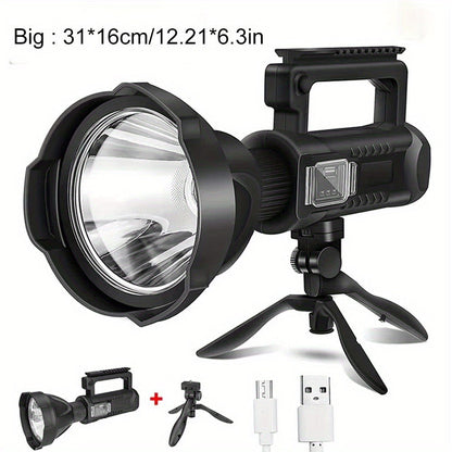 XHP90 High Power LED Flashlight USB Rechargeable Powerful Spotlight Searchlight, 4 Modes for Camping, Travel and Outdoor Use