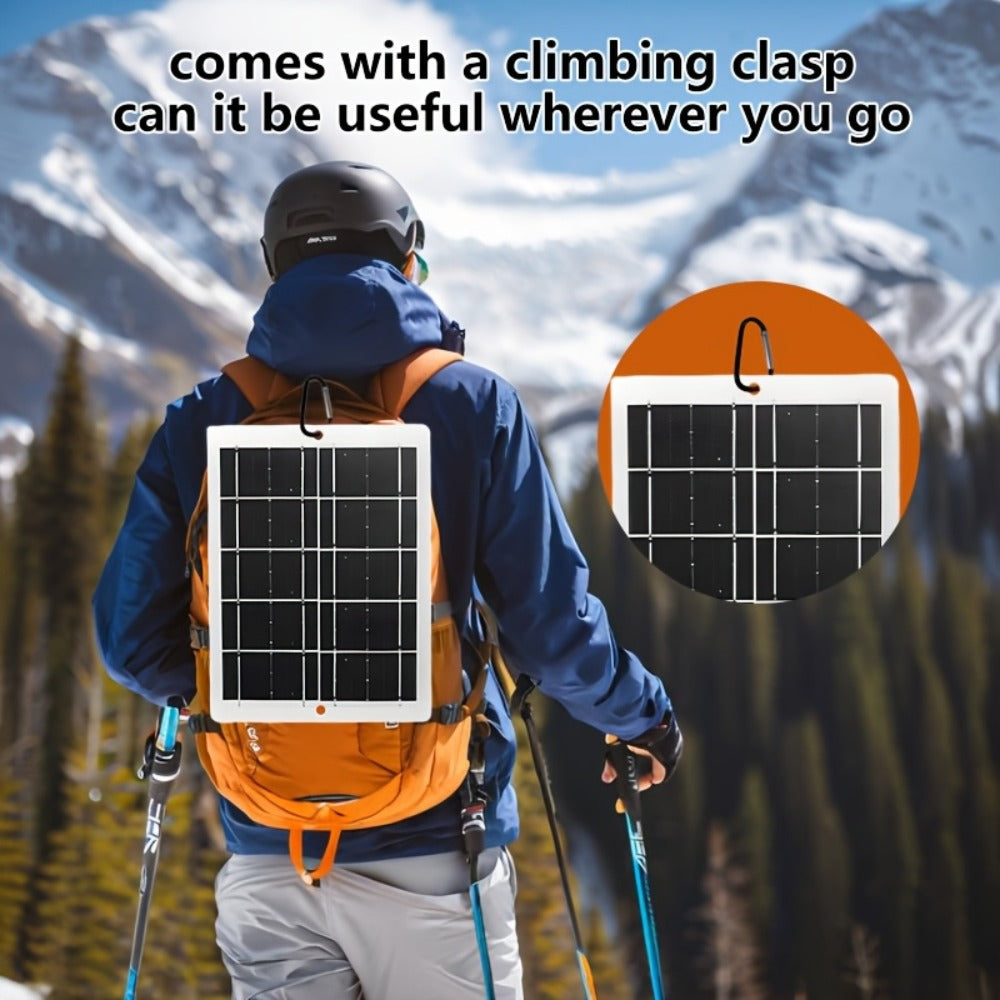 Outdoor Solar Phone Charger 5V USB 2.5A, Portable Solar Charging Panel for Camping Hiking Backpacking