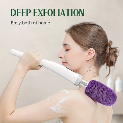 Electric Body Scrubber Brush 3 Replaceable Heads Dual Speed Shower Back Cleaner Exfoliating Skin Cleansing for Home or Salon Spa Use