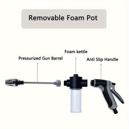 High Pressure Car Wash Gun with Long Extension Rod – Adjustable Spray Nozzle, Leak-Proof Connector, Fits Garden Hose