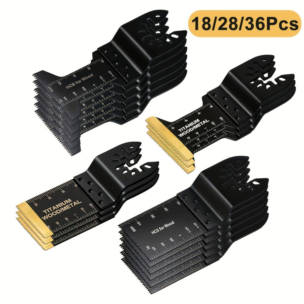 Titanium Oscillating Multi Tool Blades Universal Quick Release Saw Blades Set for Cutting Metal Nails Wood Plastic Compatible with Major
