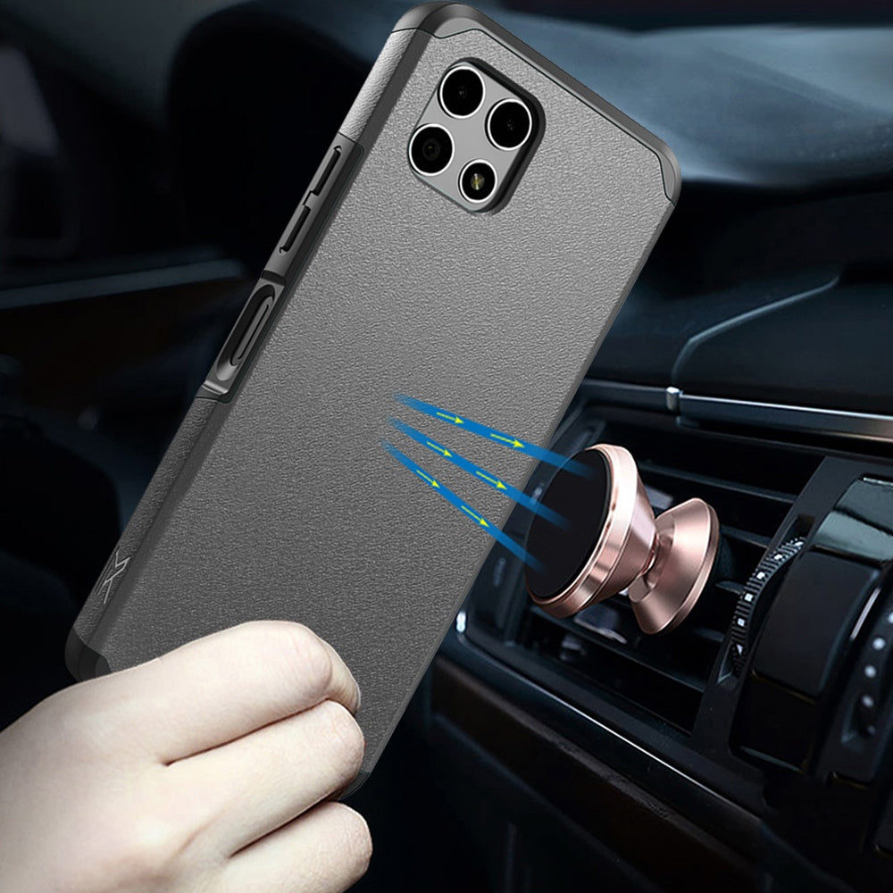 Phone Case Dual-Layer PC and TPU Cover for T-Mobile Revvl 7 5G in Red, Purple, Pink, Black, Gray or Blue