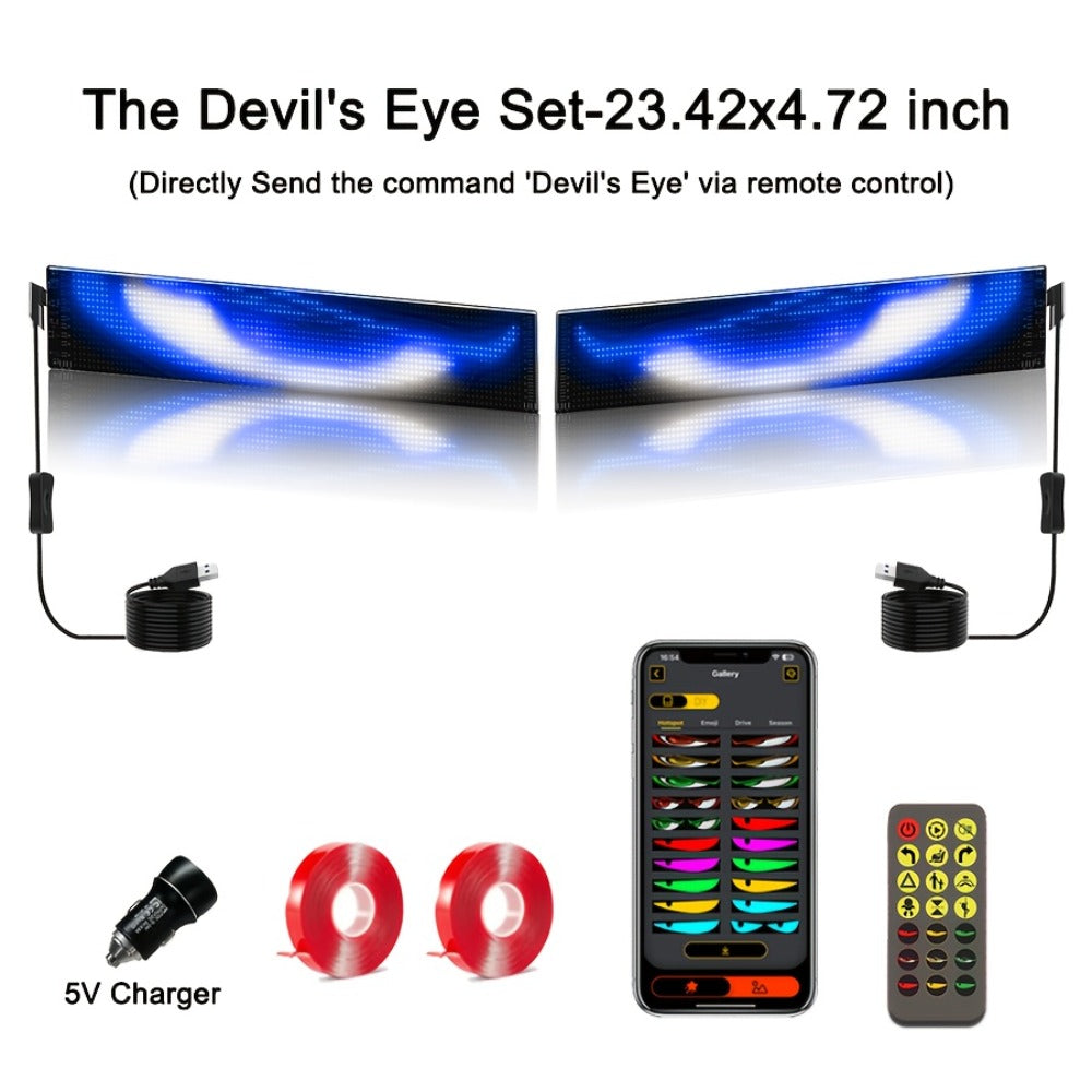 Flexible LED Dot Matrix Display with Remote Control - APP & USB Powered Programmable Scrolling Sign