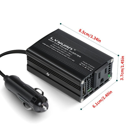 Car Power Inverter 500W 12V to 110V AC Outlet Converter with QC3.0 USB Port for Vehicle Boat Truck RV Portable Auto Power Adapter 200W Rated