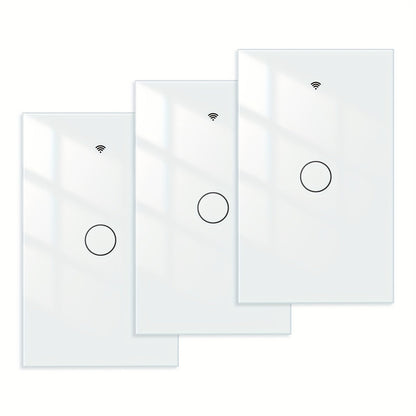 No Neutral Wire Smart Touch Wall Switch MOES WiFi 1/2/3 Gang Single Fire, Works with Alexa & Google Home