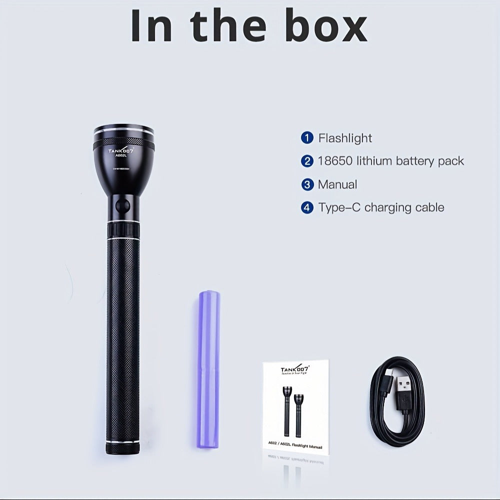 Rechargeable Flashlight 4000mAh Long Battery Life, High- Built-In Battery Outdoor Torch for Entryways, Bedrooms and Living Spaces