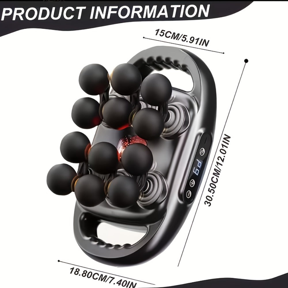 Fascia Gun Multi-Head Deep Tissue Massager, 9 High-Frequency Modes for Leg, Waist, Back & Hip