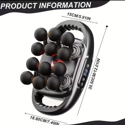 Fascia Gun Multi-Head Deep Tissue Massager, 9 High-Frequency Modes for Leg, Waist, Back & Hip