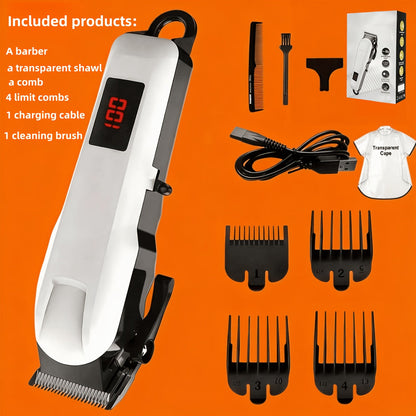 Professional Hair Clipper Kit 9-in-1 Trimmer for Haircut Bald Head Shaving LCD Display for Everyday Face, Beard and Body Grooming
