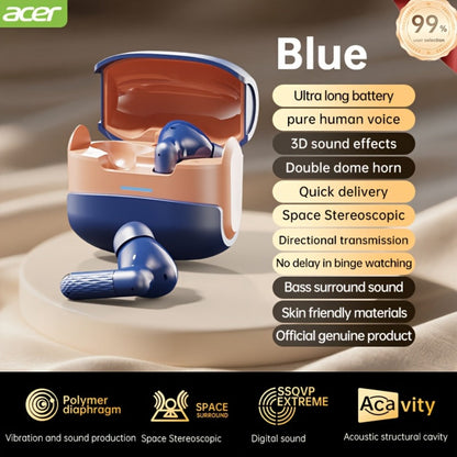 ANC Wireless Earbuds Acer Official TWS In-Ear Active Noise Cancellation Spatial Audio for Bedside Audio, Alarms and Room Entertainment