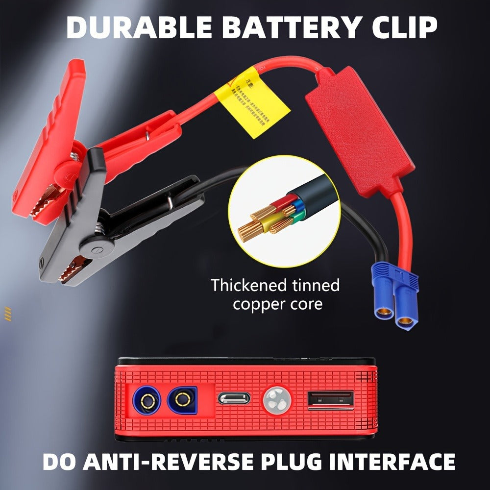 Portable Car Jump Starter Power Bank 200A Peak – 12V Emergency Battery Booster for Gas Engines Under 2.0L, USB & Type-C Charging, LED Light