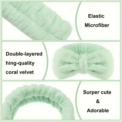 Spa Headbands for Washing Face 52 Pack Bulk Set – Soft Coral Fleece Bow Headband in 13 Colors for Women Skincare Makeup Shower Facial
