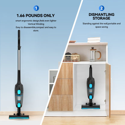 Cordless Stick Vacuum 30KPa 600W Motor 68oz Bagless Upright Vacuum Cleaner for House Car Hard Floor Carpet Pet Hair Multi-Color