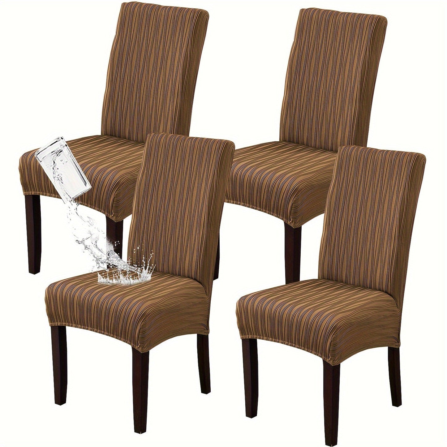 Dining Chair Covers Stretch Slipcovers Set of 4 or 6, Stain Resistant Removable Chair Protector for Home Kitchen Restaurant Wedding