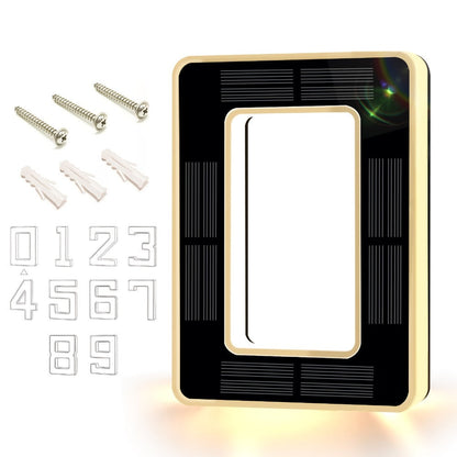 LED Solar House Number Light 6.7 Inch Wall Mounted, Smart Sensor Illuminated Address Number for Home Decor