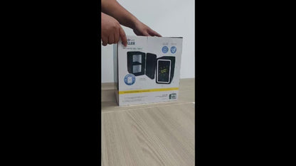 Mini Fridge 1.59 Gal 9-Can - AC/DC Portable Cooler & Heater, Silent Thermoelectric Refrigerator for Skincare