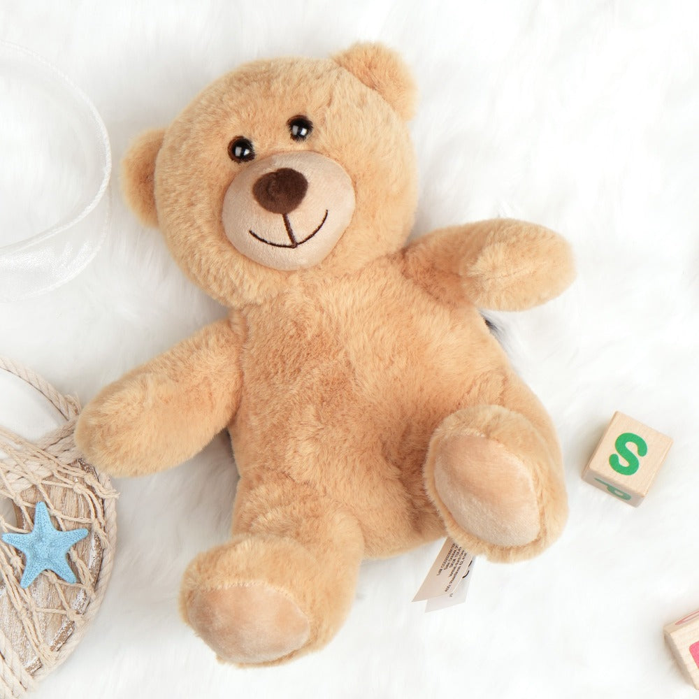 Teddy Bear Bulk Set 5 Pack 8 Inch Small Brown Plush Stuffed Animals with Safe Lock-Washer for Parties, Celebrations and Guest Favors