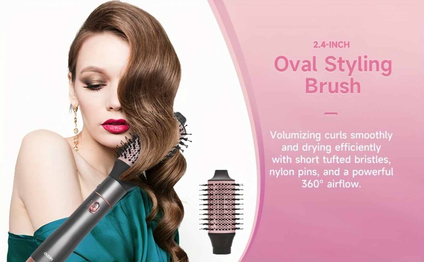 5-in-1 Hot Air Styling Comb Set Negative Ion Hair Dryer Brush with 5 Interchangeable Heads, for Home, Travel and Salon Hair Styling
