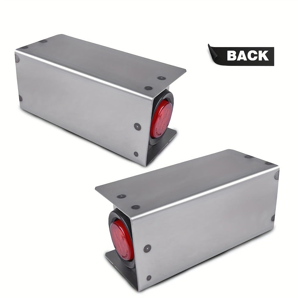 LED Trailer Tail Lights Kit – 6-Inch Oval Rear Lights with Metal Light Box & 2-Inch Amber Round Marker Lights