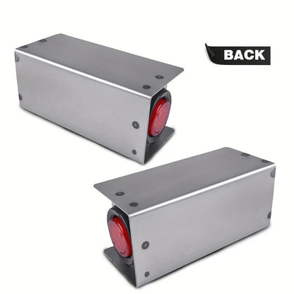 LED Trailer Tail Lights Kit – 6-Inch Oval Rear Lights with Metal Light Box & 2-Inch Amber Round Marker Lights