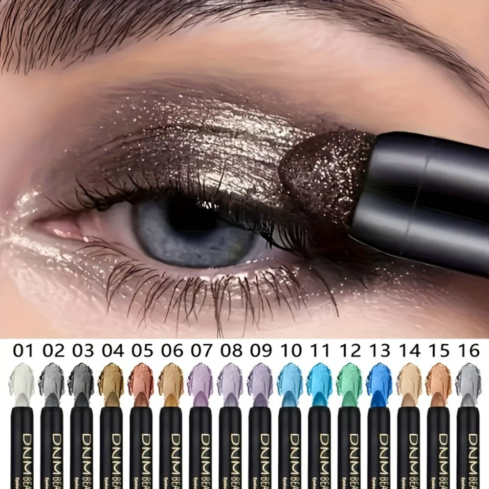 Eyeshadow Sticks and Gel Eyeliner Set 8 or 16PCS Shimmer Highly Pigmented Waterproof, for Makeup, Travel and Everyday Vanity Use