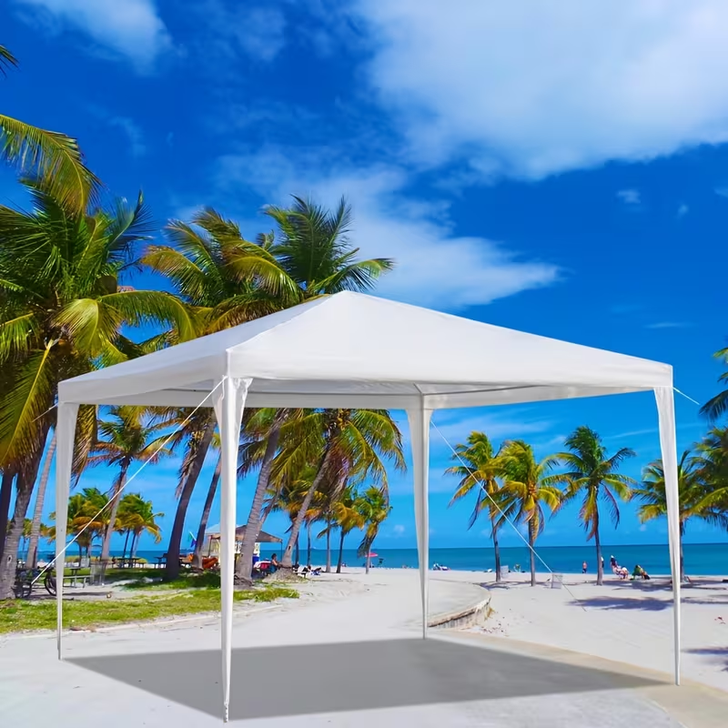 PE Fabric 10x10ft Canopy Tent with No-Wall, Three-Sidewall or Four-Sidewall Package Options