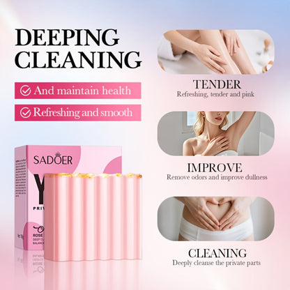 Intimate Cleansing Soap Rose Essence Built-in Bubble Net Rich Foam pH Balance Private Parts Soap for Women Peach Strawberry 2pcs 4pcs