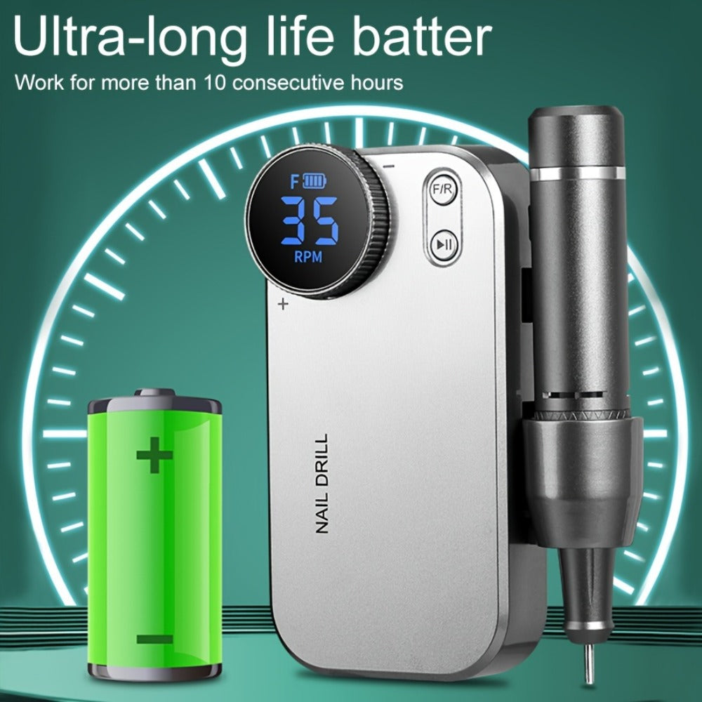 Electric Nail Polisher & Buffer Rechargeable High Power, Professional Manicure Pedicure Machine for Nail