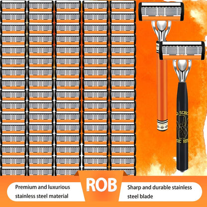 Double Edge Safety Razor Set for Men with 2 Handles & Stainless Steel Replacement Blades – Barber-Quality Close Shave Manual Shaving Kit