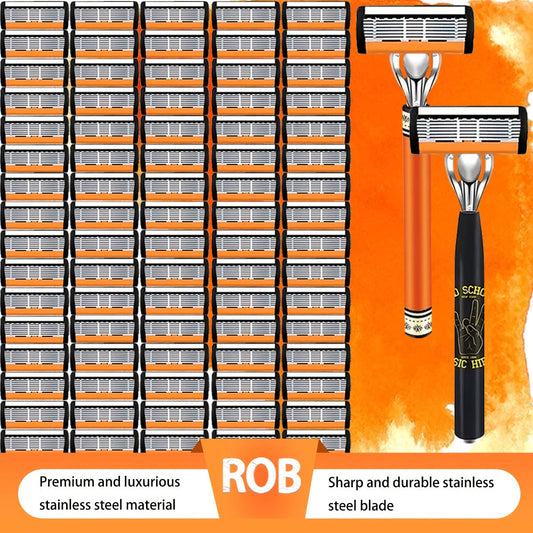 Double Edge Safety Razor Set for Men with 2 Handles & Stainless Steel Replacement Blades – Barber-Quality Close Shave Manual Shaving Kit