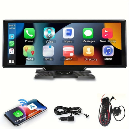10.26 Inch Car Screen with Wireless CarPlay & Android Auto – Ultra HD Bluetooth Car Monitor, Dual Camera, Reversing Assist, Navigation