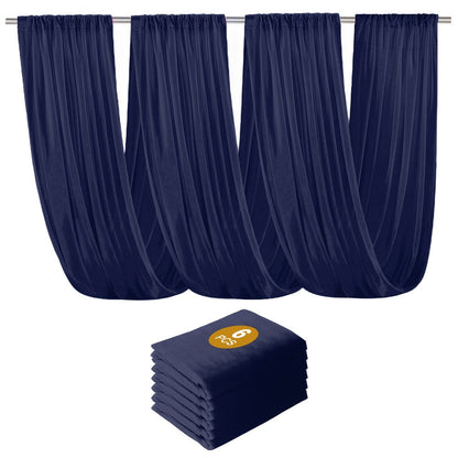 6-Pack Chiffon Ceiling Drapes for Wedding 63x118in – Sheer Polyester Backdrop Curtains with Rod Pockets for Wedding Arch, Party Stage