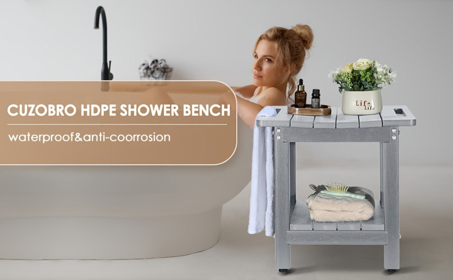 Shower Stool Bathroom Bench Bath Seat for Elderly Seniors Disabled Adults Inside Shower Tub Sturdy Bathroom Chair