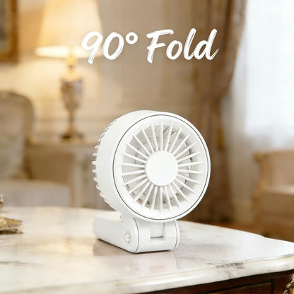 Foldable Handheld and Desk Fan with Three Speeds, USB Charging and White or Blue 1- or 2-Piece Options