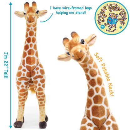 Stuffed Animal Jocelyn Baby Giraffe 22-Inch Poseable Safari Plush with Story Card and Spotted Coat
