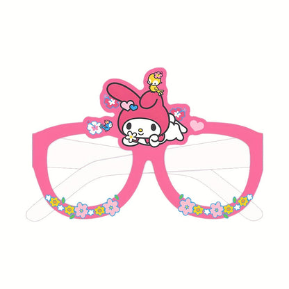 Sanrio Photo Booth Glasses Props 12 Pcs Hello Kitty Kuromi My Melody Cinnamoroll Gudetama for Parties, Celebrations and Guest Favors