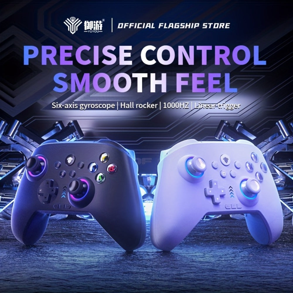 Three-Mode Wireless PC Controller with RGB Lighting, Hall Effect Joystick & Trigger, Programmable Buttons & Vibration for Windows PC